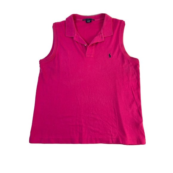 Ralph Lauren Tops - Vintage Ralph Lauren Pony Stitched Sleeveless Polo Rugby Shirt
